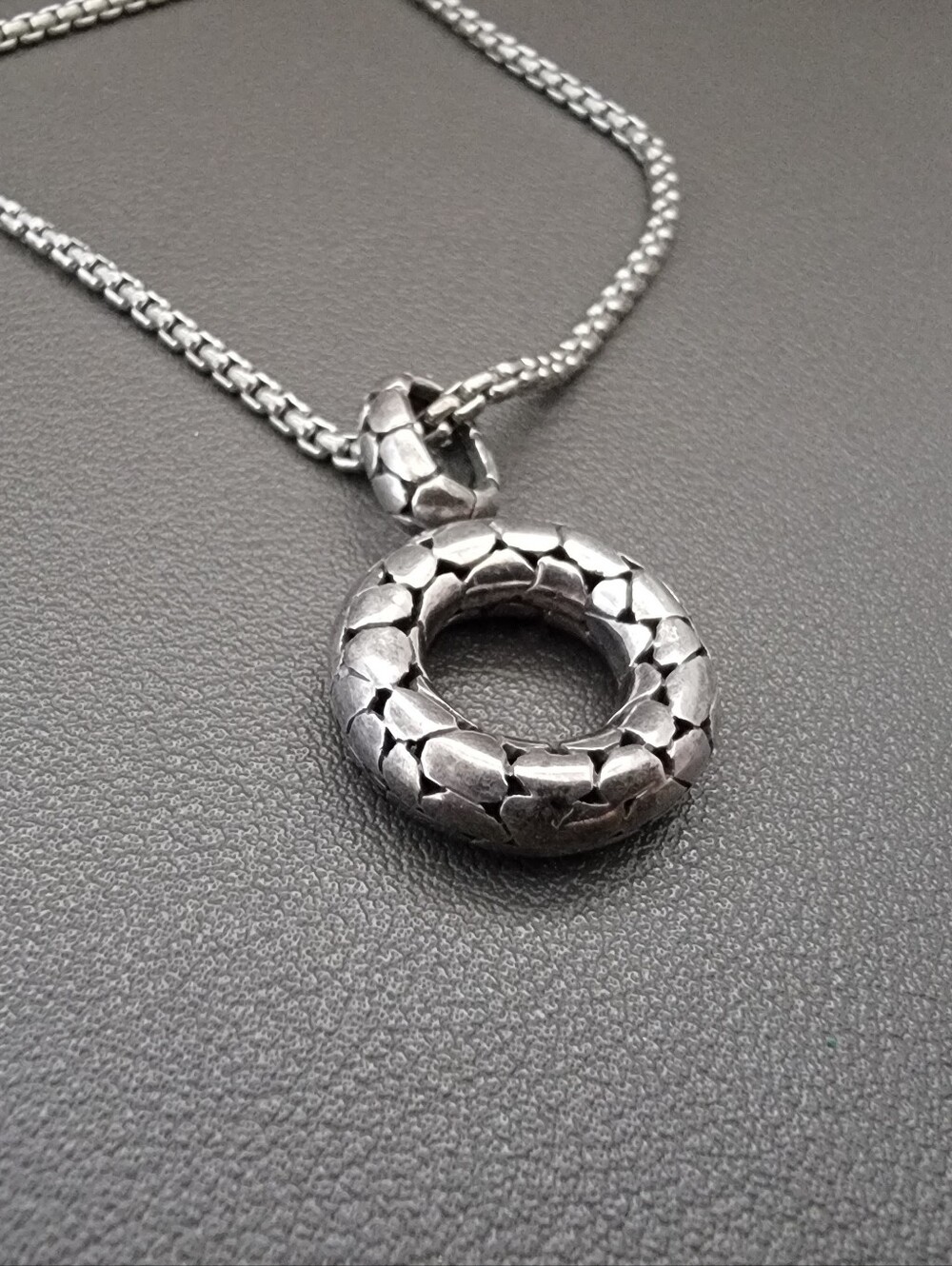925 Sterling Silver Rotating Donut Pendant Necklace | Spinner Circle Pendant